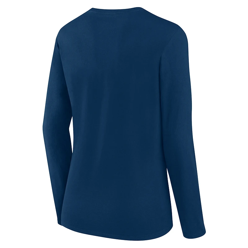 T-shirt à manches longues et col rond pour femme Fanatics Navy Chicago Bears