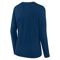 T-shirt à manches longues et col rond pour femme Fanatics Navy Chicago Bears
