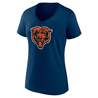 T-shirt à col en V pour la fête des mères Chicago Bears Fanatics femmes, bleu marine