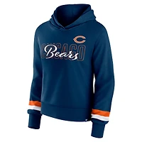Sweat à capuche Fanatics Navy Chicago Bears Over Under pour femmes
