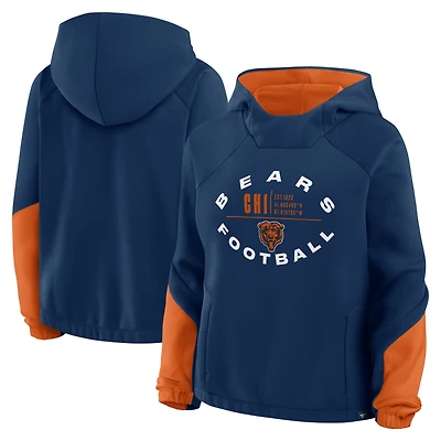 Sweat à capuche surdimensionné bulles Redzone pour femme Fanatics Navy Chicago Bears