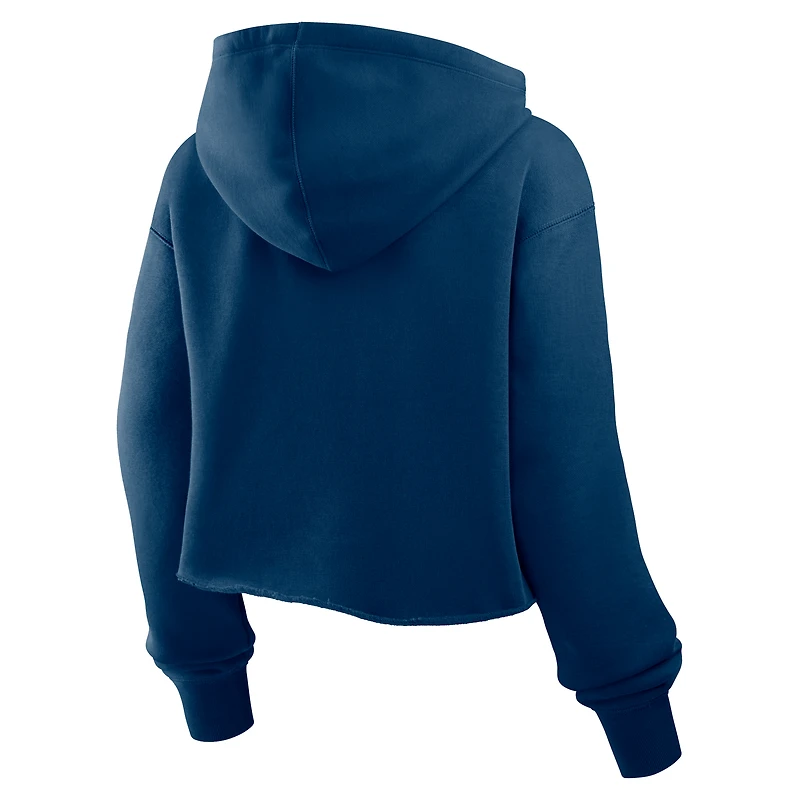 Sweat à capuche court surdimensionné bleu marine Chicago Bears pour femme
