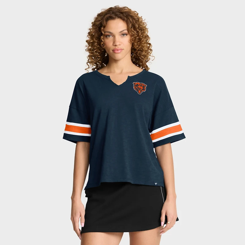 Women's Fanatics Navy Chicago Bears Redzone Curl Route T-Shirt