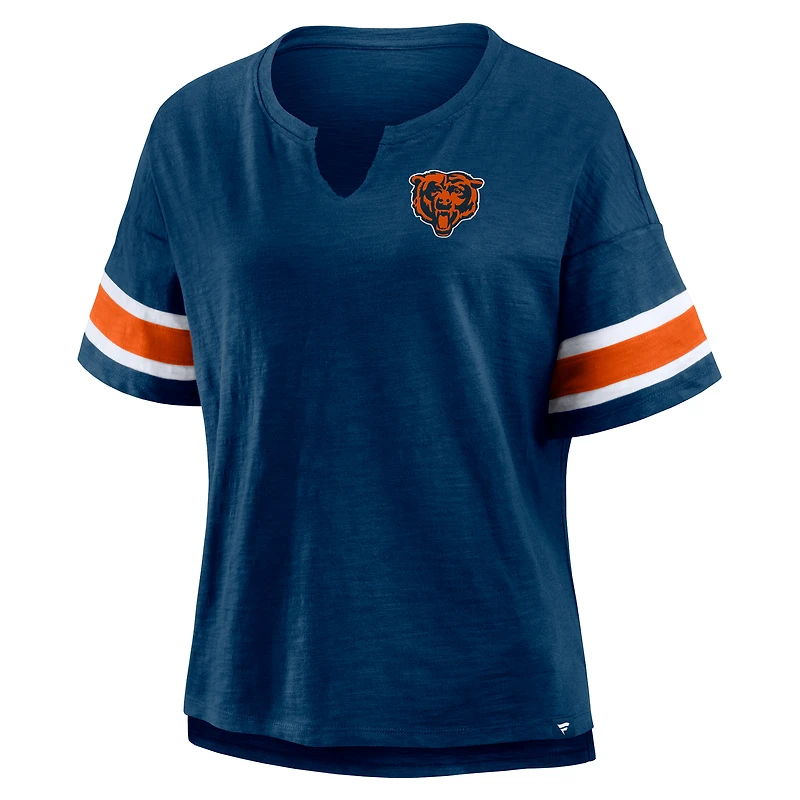 T-shirt Fanatics bleu marine pour femme, motif Redzone Curl Route des Chicago Bears