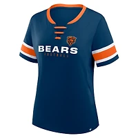 T-shirt à lacets Fanatics Navy Chicago Bears Redzone Draw Play Athena pour femme