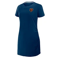 Robe t-shirt drapée froncée Fanatics bleu marine pour femme des Chicago Bears