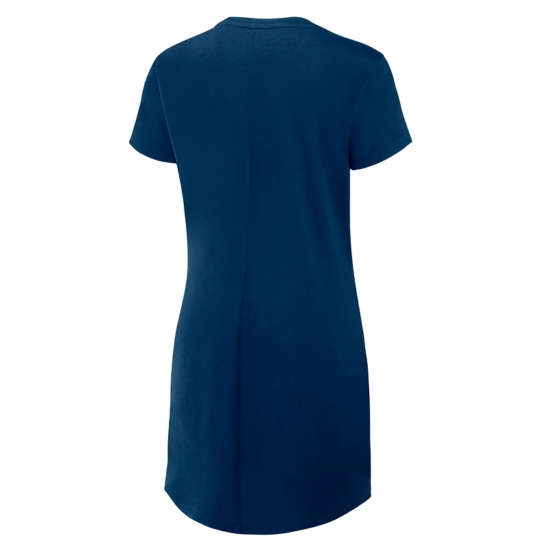Robe t-shirt drapée froncée Fanatics bleu marine pour femme des Chicago Bears