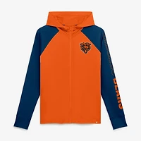 Women's Fanatics Orange/Navy Chicago Bears Cornerback Blitz​ Raglan Full-Zip Hoodie