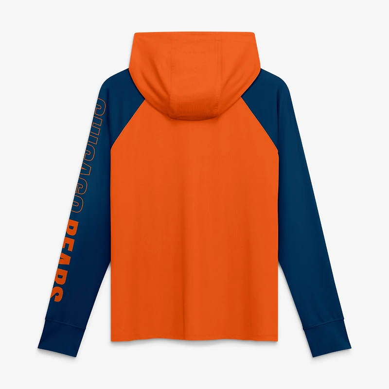 Women's Fanatics Orange/Navy Chicago Bears Cornerback Blitz​ Raglan Full-Zip Hoodie
