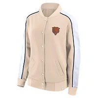 Veste universitaire à bouton-pression Fanatics Tan Chicago Bears Lounge pour femmes