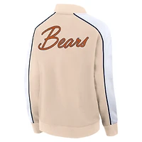Veste universitaire à bouton-pression Fanatics Tan Chicago Bears Lounge pour femmes