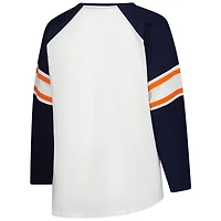 Women's Fanatics White Chicago Bears Plus Redzone Lace Up Long Sleeve T-Shirt