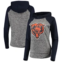 Sweat à capuche pour femme G-III 4Her by Carl Banks Heathered Grey/Navy Chicago Bears Championship Ring