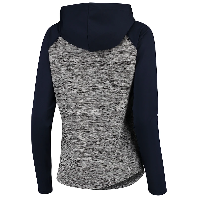 Women's G-III 4Her by Carl Banks Heathered Gray/Navy Chicago Bears Championship Ring Pullover Hoodie