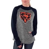 Sweat à capuche pour femme G-III 4Her by Carl Banks Heathered Grey/Navy Chicago Bears Championship Ring