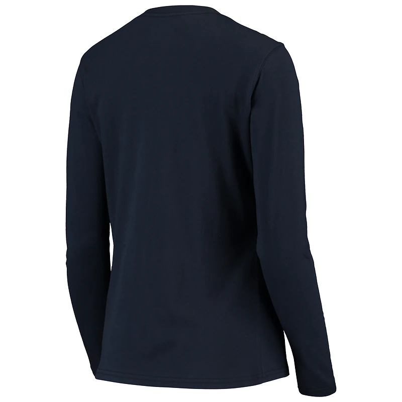 Women's G-III 4Her by Carl Banks Navy Chicago Bears Post Season Long Sleeve V-Neck T-Shirt