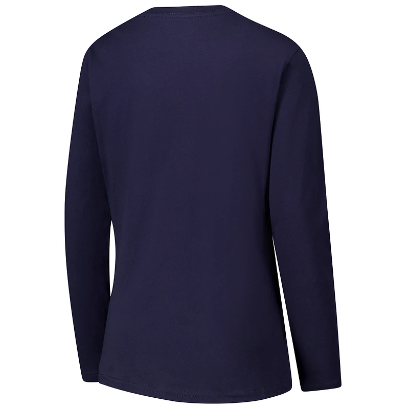 Women's G-III 4Her by Carl Banks Navy Chicago Bears Post Season Long Sleeve V-Neck T-Shirt