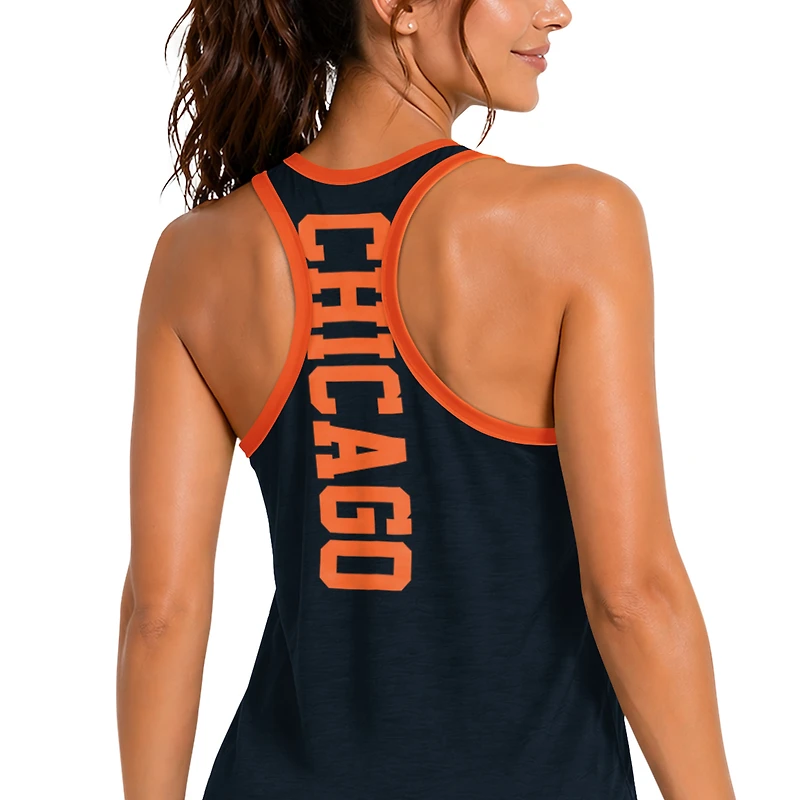 Débardeur dos nageur Tater II bleu marine Chicago Bears de la marque G-III 4Her par Carl Banks