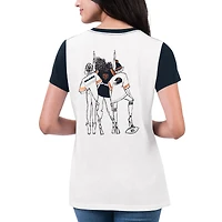 T-shirt pour femme G-III 4Her by Carl Banks blanc/bleu marine Chicago Bears Fashion Illustration