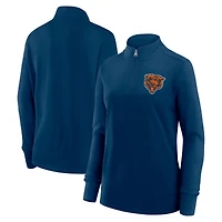 Women's Logo Athletic Navy Chicago Bears Velocity Quarter-Zip Jacket