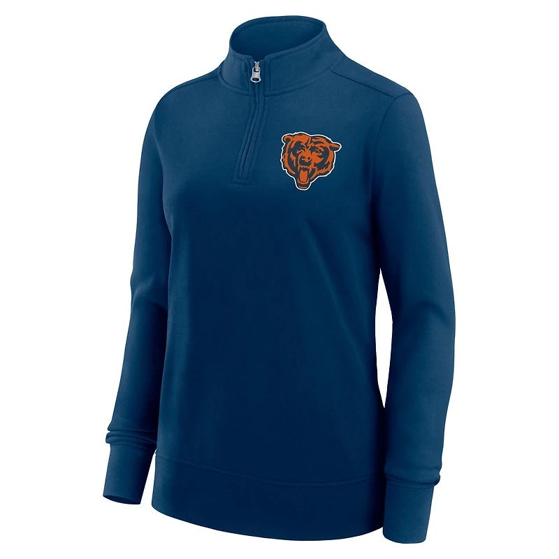 Women's Logo Athletic Navy Chicago Bears Velocity Quarter-Zip Jacket