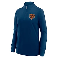 Women's Logo Athletic Navy Chicago Bears Velocity Quarter-Zip Jacket