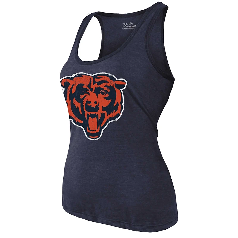 Débardeur à encolure dégagée en mélange tricolore avec nom et numéro des Chicago Bears de Majestic Threads Caleb Williams pour femme