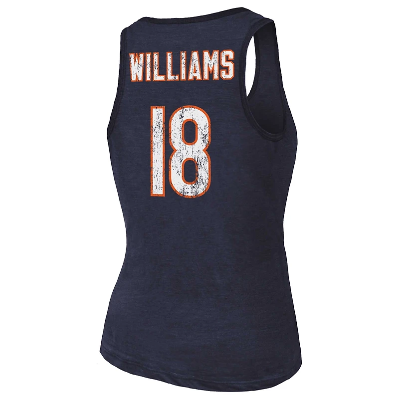 Débardeur à encolure dégagée en mélange tricolore avec nom et numéro des Chicago Bears de Majestic Threads Caleb Williams pour femme