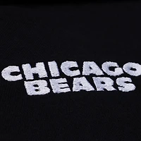 Polo de rugby court à manches longues Mitchell & Ness noir Chicago Bears pour femme