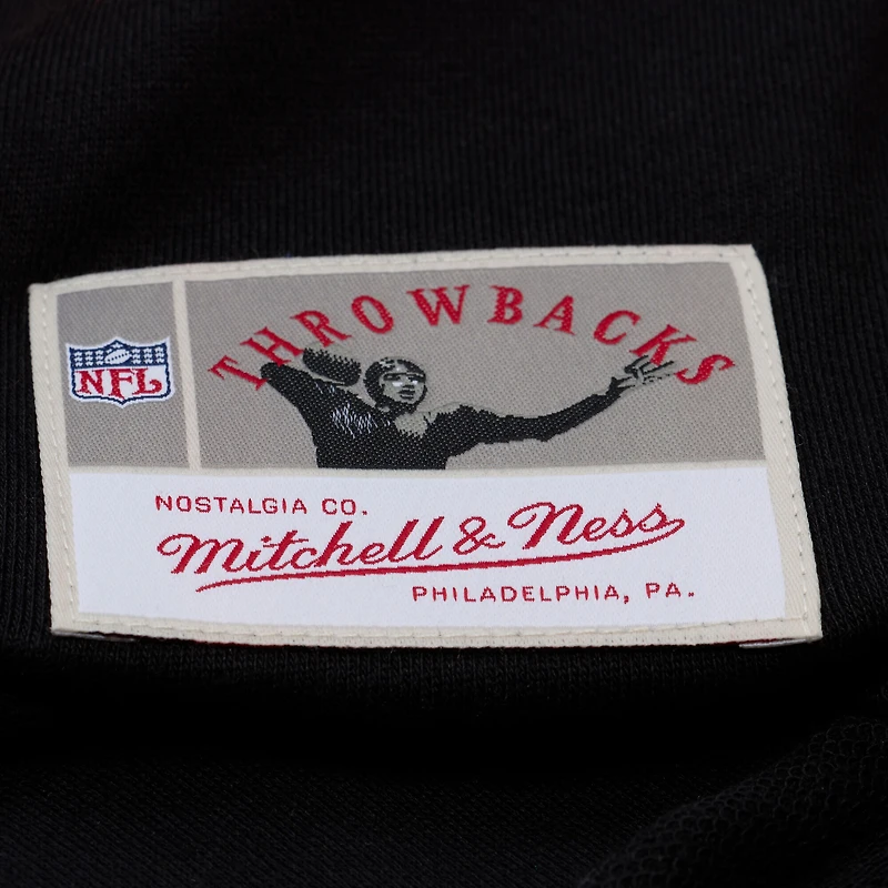 Women's Mitchell & Ness Black Chicago Bears Cropped Long Sleeve Rugby Polo