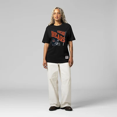 T-shirt noir Mitchell & Ness pour femme, motif petit ami dynamique des Chicago Bears