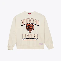 Sweat-shirt Mitchell & Ness crème Chicago Bears pour femme avec motif arches ton sur