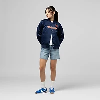 Veste en satin bleu marine à boutons-pression pour femme Mitchell & Ness Chicago Bears