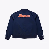 Women's Mitchell & Ness  Navy Chicago Bears Full-Snap Satin Jacket