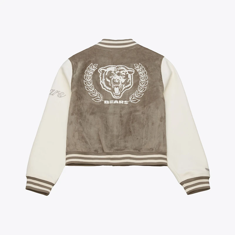 Women's Mitchell & Ness  Tan Chicago Bears Full-Snap Varsity Jacket