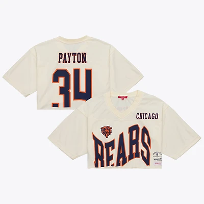 Maillot court Mitchell & Ness Walter Payton crème pour femme, Chicago Bears, joueur retraité