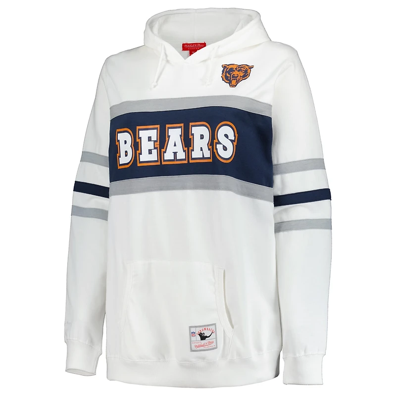 Sweat à capuche rétro Mitchell & Ness blanc pour femme, grande taille