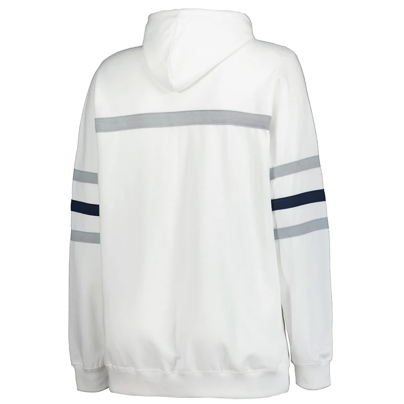 Sweat à capuche rétro Mitchell & Ness blanc pour femme, grande taille