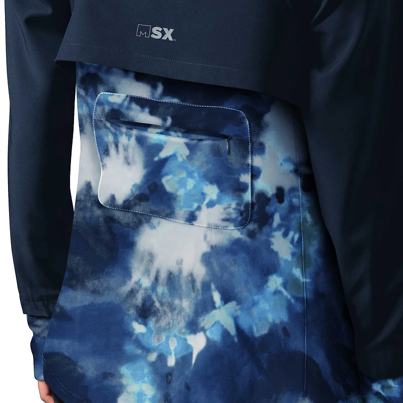Women's MSX by Michael Strahan Navy Chicago Bears Grace Raglan Full-Zip Running Jacket