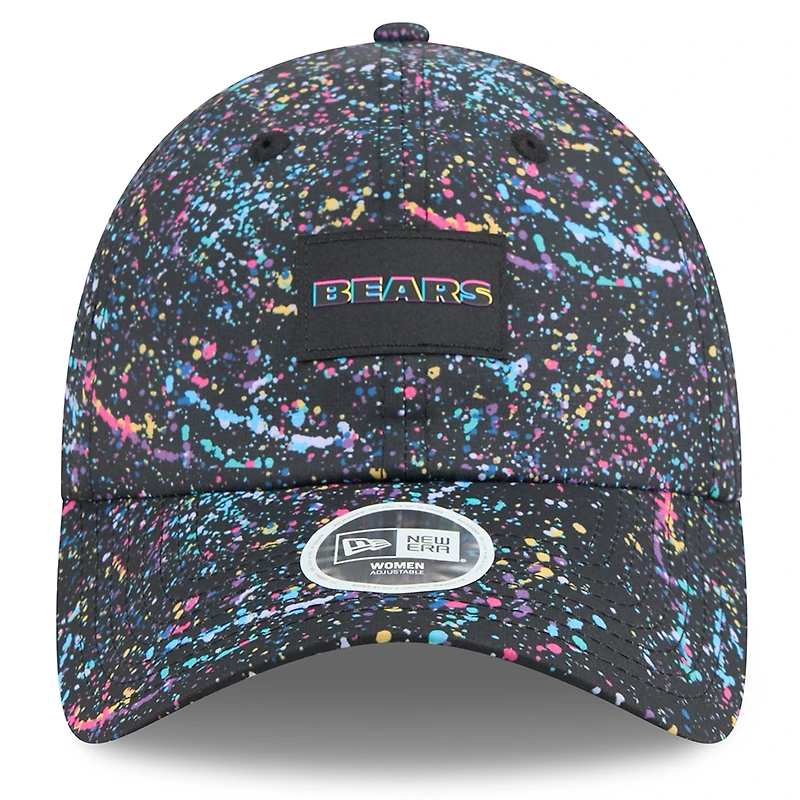 Casquette ajustable à queue de cheval Crucial Catch NFL 2025 des Chicago Bears pour femme, noire, New Era