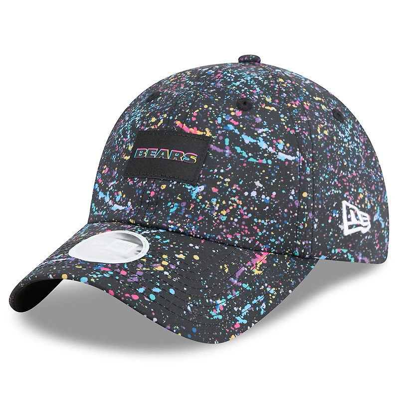 Casquette ajustable à queue de cheval Crucial Catch NFL 2025 des Chicago Bears pour femme, noire, New Era