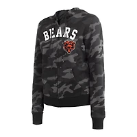 Women's New Era  Black Chicago Bears Camo Full-Zip Hoodie
