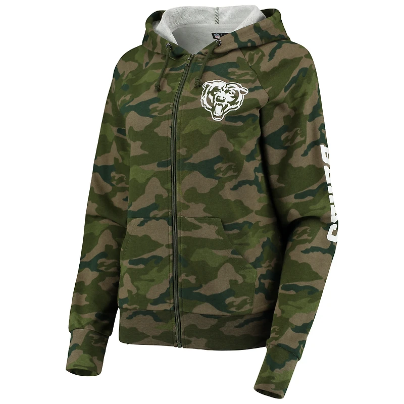 Sweat à capuche raglan entièrement zippé New Era Chicago Bears pour femme