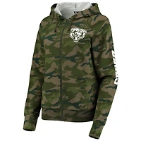 Sweat à capuche raglan entièrement zippé New Era Chicago Bears pour femme