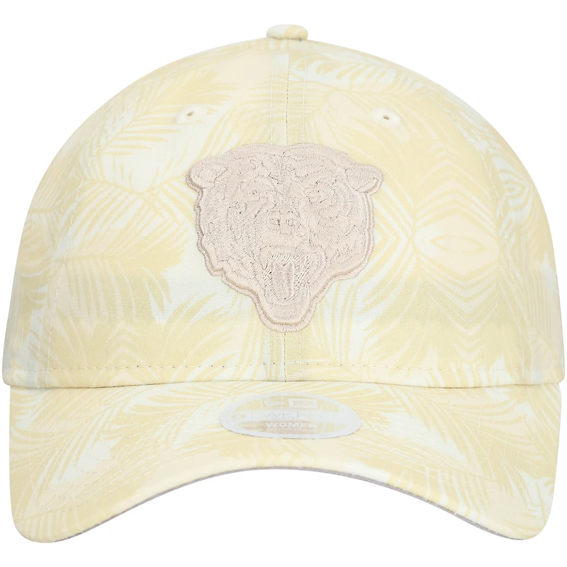 Casquette ajustable New Era Chicago Bears Frond 9TWENTY pour femme, couleur crème