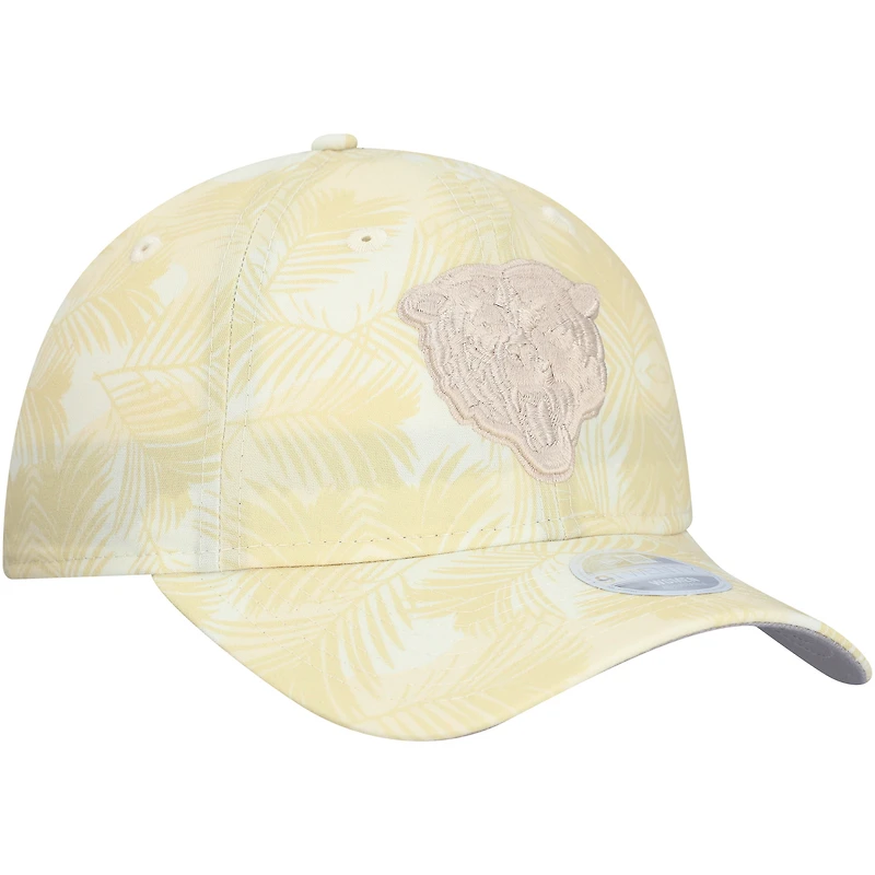 Casquette ajustable New Era Chicago Bears Frond 9TWENTY pour femme, couleur crème