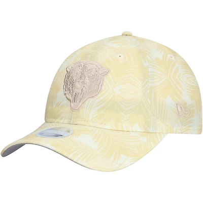 Casquette ajustable New Era Chicago Bears Frond 9TWENTY pour femme, couleur crème