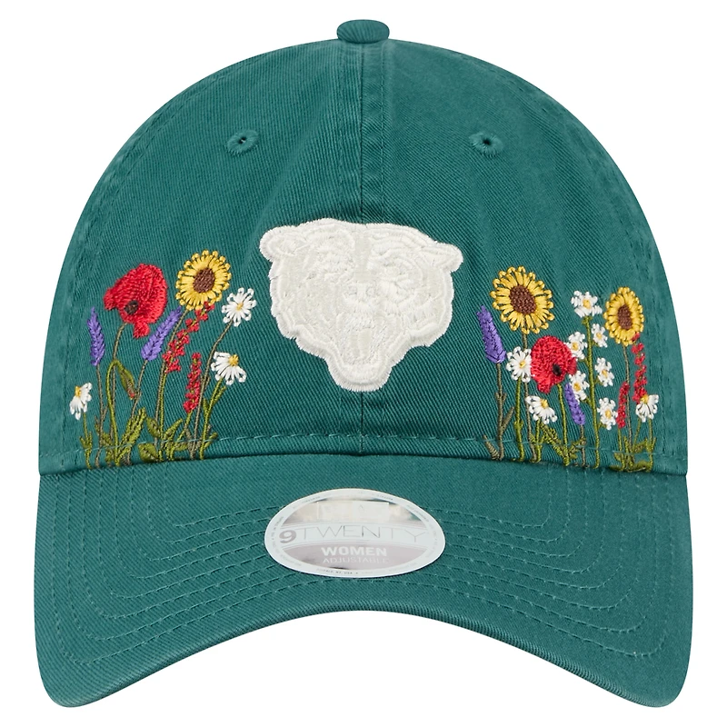 Women's New Era Green Chicago Bears Wildflower 9TWENTY Adjustable Hat