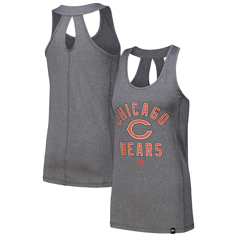 Débardeur New Era gris chiné pour femme des Chicago Bears 2024 NFL Training Camp
