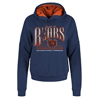 Women's New Era Navy Chicago Bears Boxy Pullover Hoodie